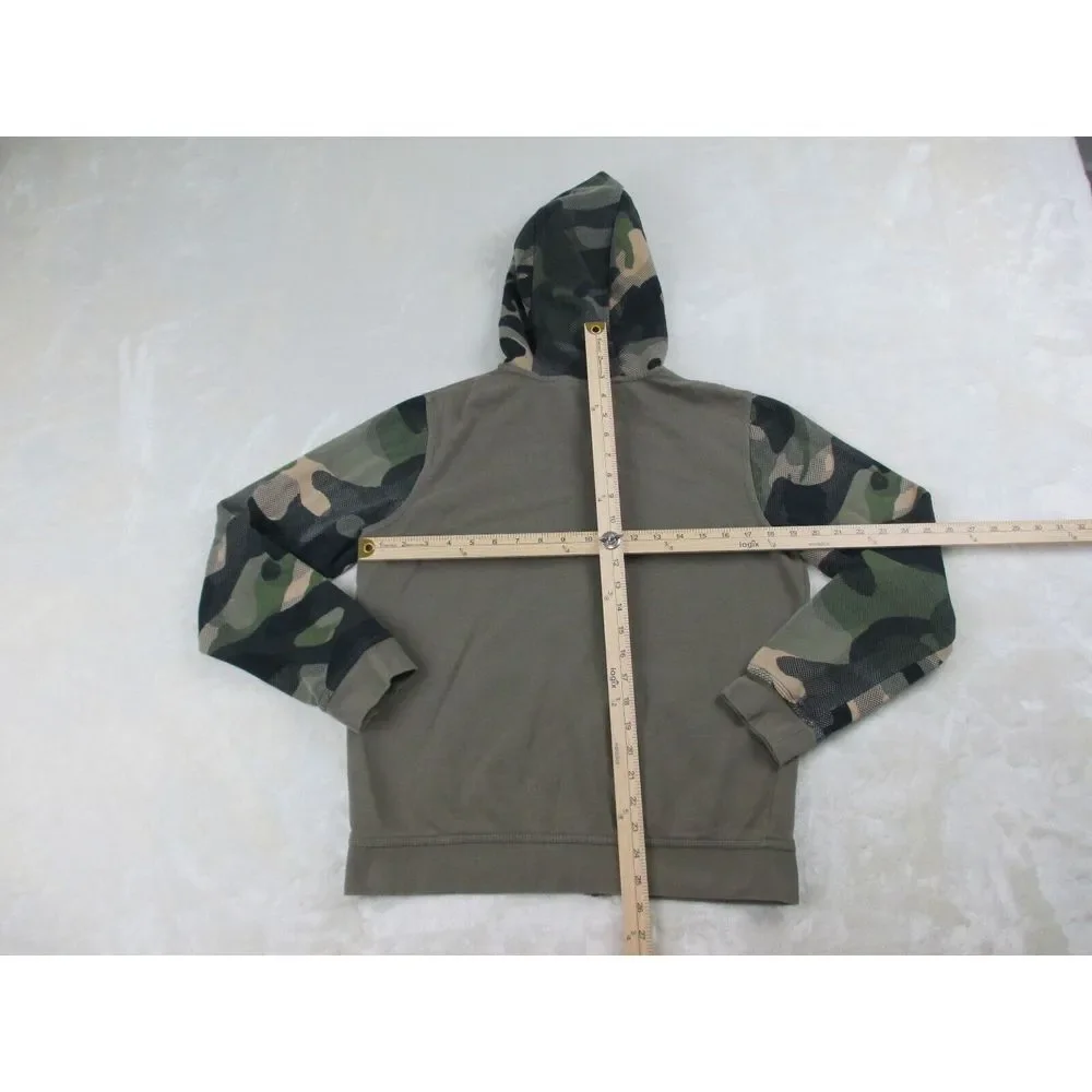 Nike Sweater Womens Extra Large Green Hooded Spell Out Zip Swoosh Casual Ladies*